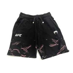 UFC Venum Sweat Shorts Medium Black Cotton MMA Boxing Training‎ 8" Inseam